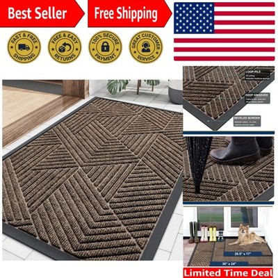 33x21 Irregular Triangle Doormat - Heavy Duty & Moisture Absorbent for Entryways