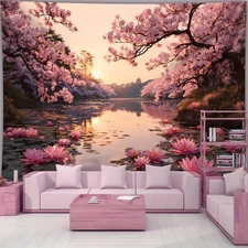 HOME/1pc-Extra Large Size-Beautiful for Lotus and Cherry Blossom Lake Landscape
