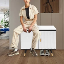 Modern Shoe Storage Bench Shoe Changing Bench Shoe Bench with Cabinet Storage