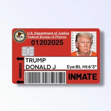 Inmate Trump Credit Card Sticker Debit Card Skin Cover Wallet Decal 🔥 