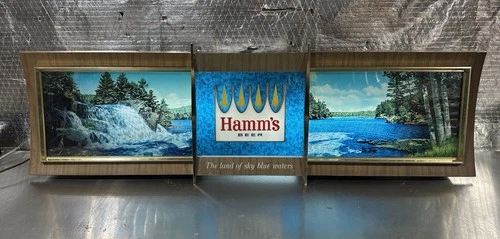 Vintage Hamm’s Beer 65 Rippler 100th Anniversary Lighted Motion Sign