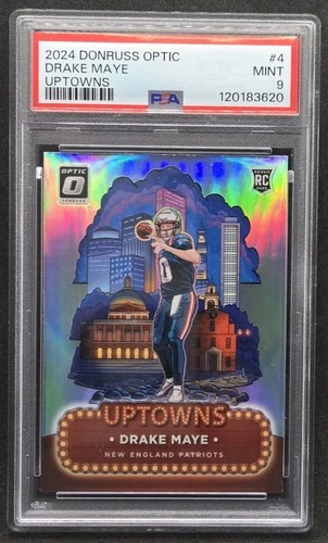 2024 Panini Donruss Optic - Uptowns Drake Maye #4 - Rookie Case Hit - PSA 9 MINT