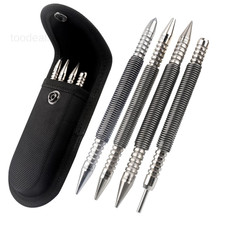 Spring Nail Set with Size Marked,Spring Loaded Center Punch,4pcs Dual Head Nail
