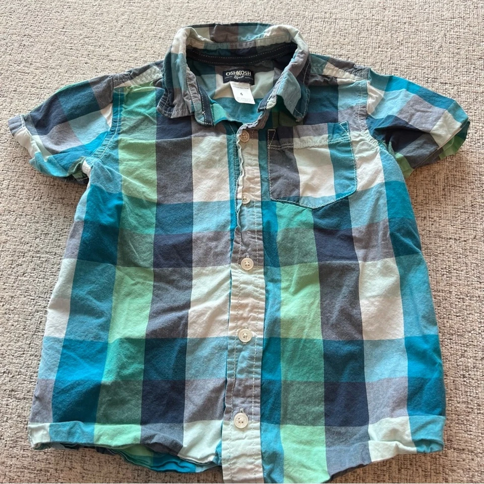 LOTE de 5 piezas de tops para niños talla 6 primavera y verano Under Armour Space Plaid Foto 3 de 4