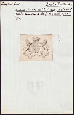 GOURIO DE LANNOSTER Bretagne Ex-Libris Blason Arms Armorial Bookplate