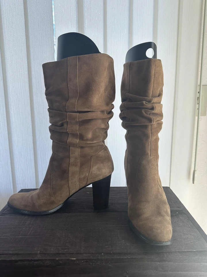 Alfani Women's Mocha Suede Boots, Western Country Cottagecore Festival, Sz 9 - Image 3 of 4