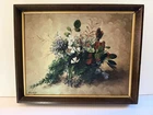 VINTAGE PAINTING..OIL ON CANVAS..FLOWERS..SIGNED WANG