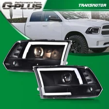 Fit For 09-18 Ram 1500 2500 3500 LED Black Headlights Projector Headlamps DRL