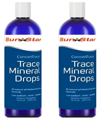 Trace Mineral Drops - ConsenTrace - 16oz - Full Spectrum Minerals (2 PACK)