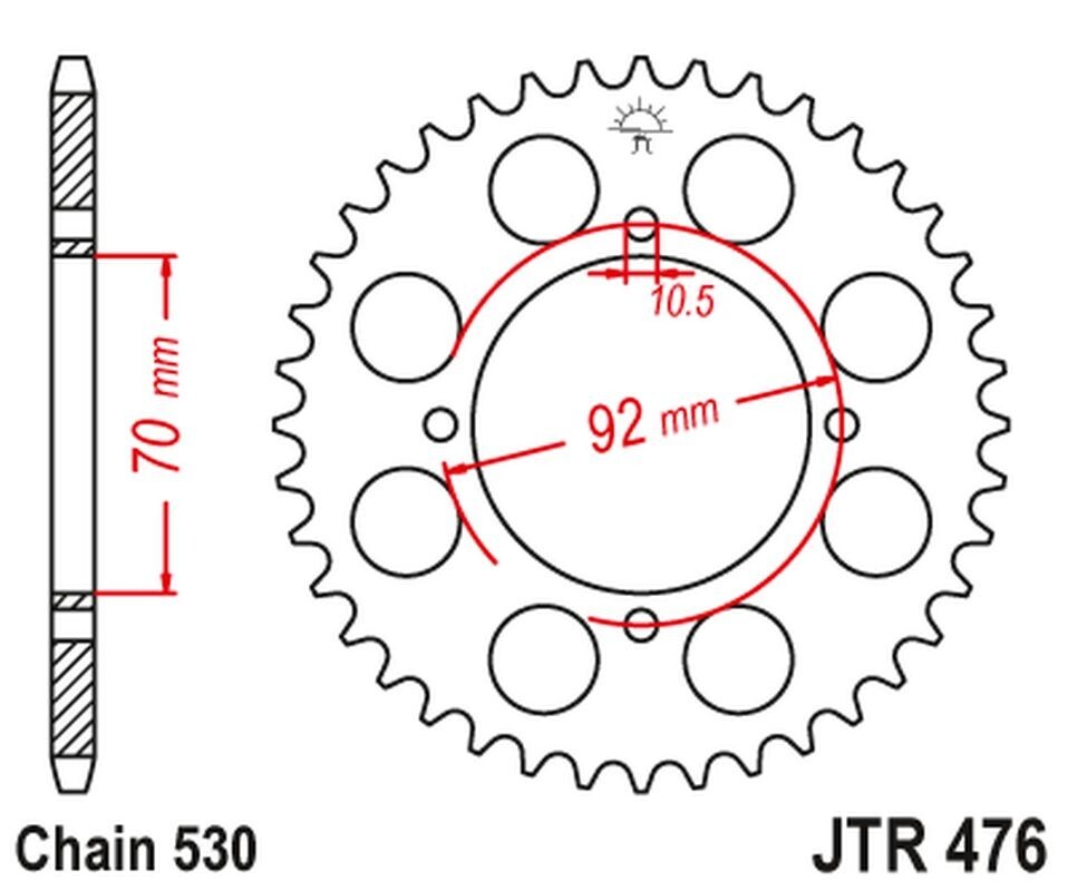 Pignon arrière JT 476 33 dents anti vibration pour Kawasaki Z 500