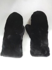 BRAND NEW BLACK SHEARED BEAVER FUR DOUBLE SIDED MITTS MITTEN MEN WOMAN SIZE ALL