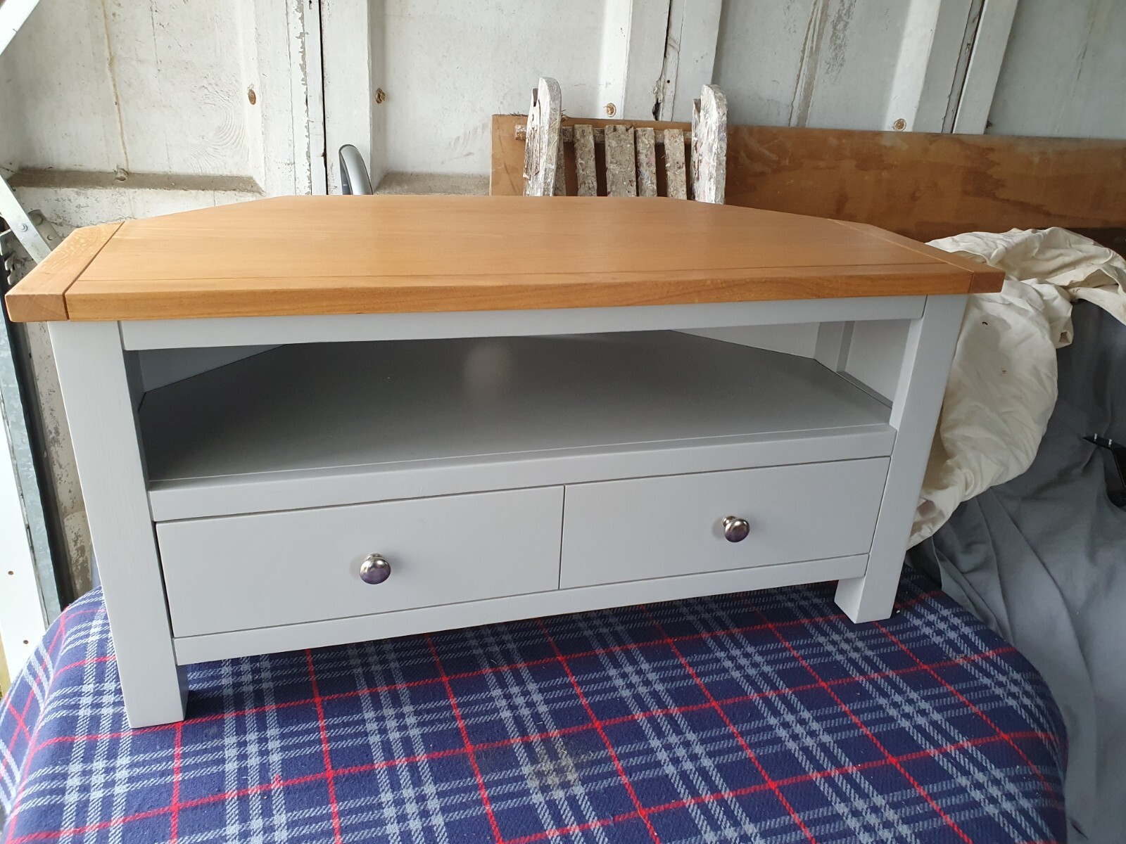 Dunelm Bromley Grey Corner TV stand used eBay