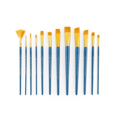 Royal & Langnickel medium Doré Synthétique Peinture Brosses Set 12 RSET-9307 - Photo 3 sur 4