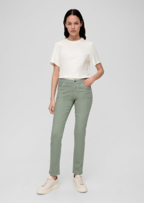 s.Oliver Mid Rise Slim Fit Betsy Cord Denim Hose - Grün - UK 6 32 Zoll Bein