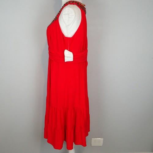 Jones New York red Dress studs sleeveless sz 12    w3 - Picture 9 of 11
