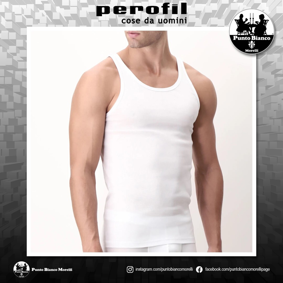 Canottiera uomo cotone Filo di Scozia Spalla Stretta Perofil