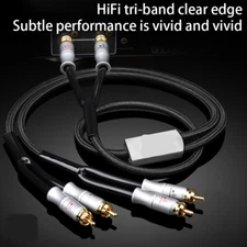 6N OFC Pure Copper RCA Stereo Plug Male to Dual RCA Audio Splitter Cable wire