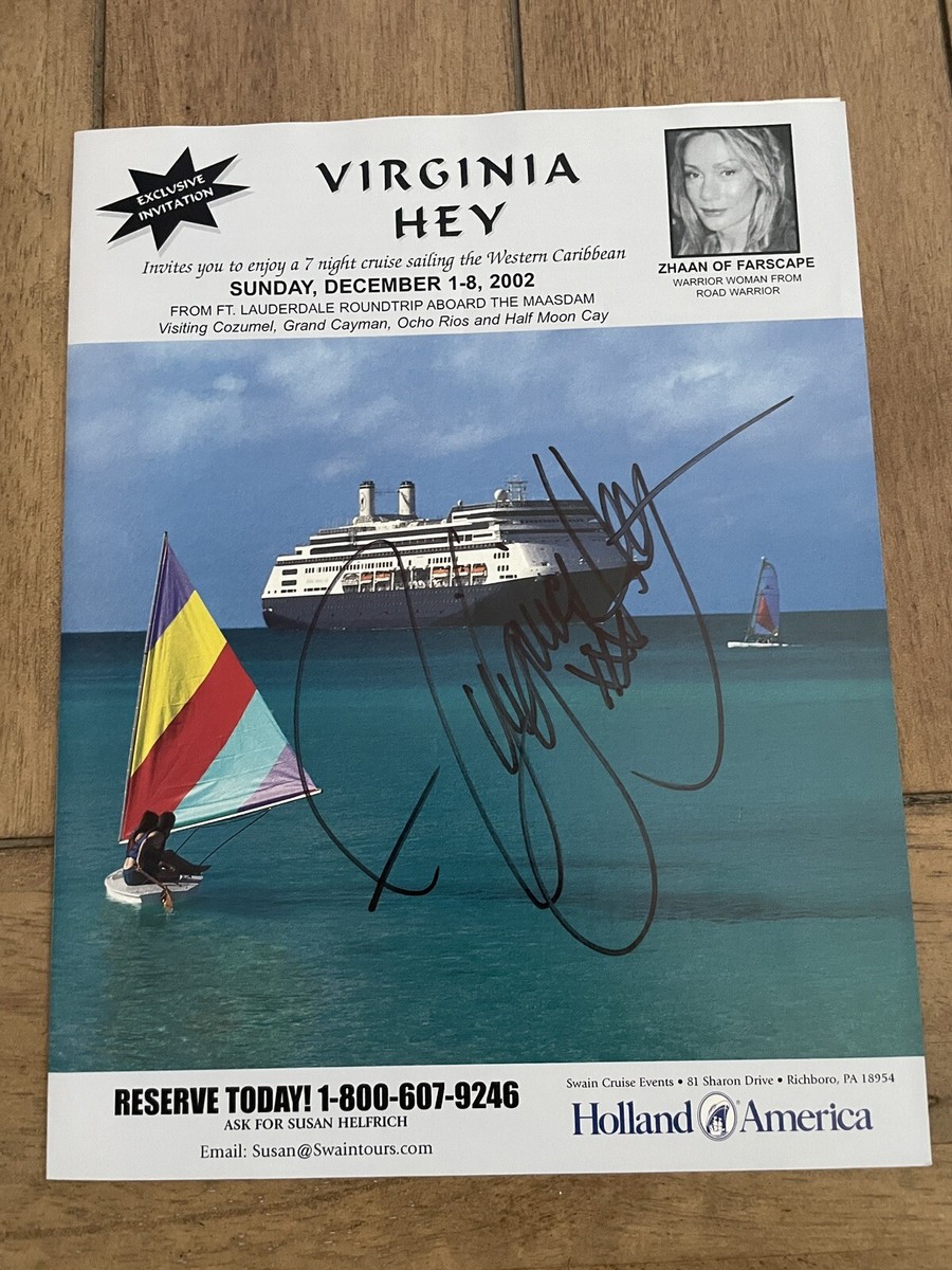RARE! VIRGINIA HEY SIGNED AUTOGRAPH CRUISE BROCHURE, ZHAAN