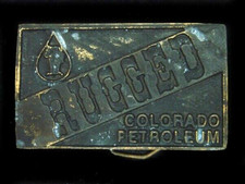 UC17141 VINTAGE 1970s RUGGED COLORADO PETROLEUM OILFIELD BELT BUCKLE