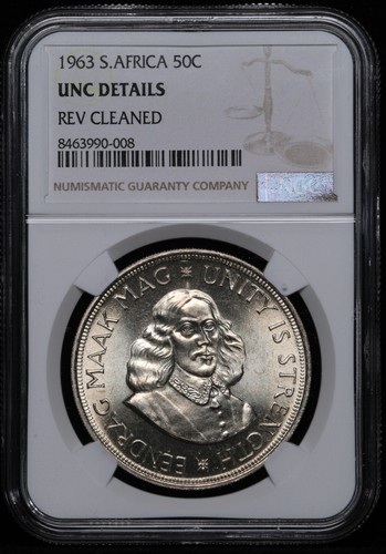 South Africa 1963 50C Fifty 50 Cent NGC UNC Details