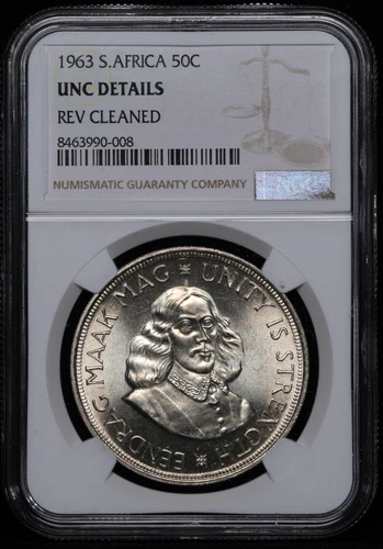 South Africa 1963 50C  Fifty 50 Cent NGC UNC Details