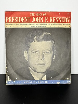 John F Kennedy Memorial Record Golden 60s Speeches 45 EP Some Wear VGT President