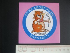 KEINE ANGST VORM ZAHNARZT Zymafluor Sticker Aufkleber Reklame Werbung