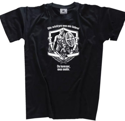 Here come what will - we protect what we love T-Shirt L Black O Choice B&C#190