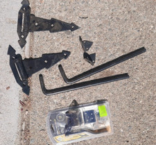 Black  Gate Hinge and Latch Set with locking rods