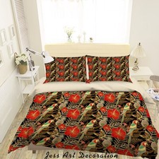 3D Plants Parrots Pattern Quilt Cover Set Duvet Cover Bedding Pillowcases