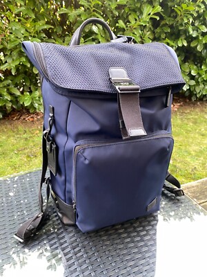 TUMI  Rucksack, Harrison Roll Top, Business- Freizeit- Laptoprucksack, blau