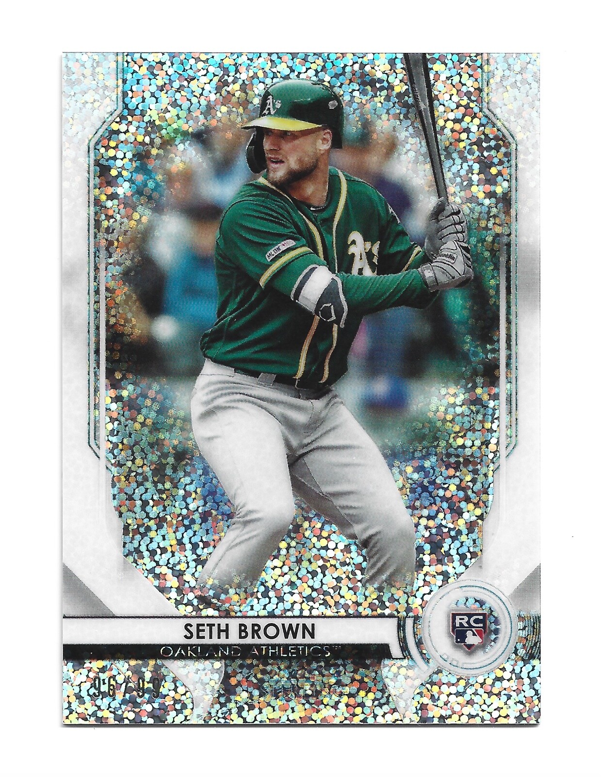 2020 Bowman Sterling Speckle Refractor #BSR-72 /99 Seth Brown Oakland Athletics 