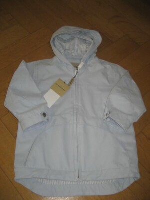 Burberry Wachsjacke mit Kapuze NEUW Gr.68/ 6 Mon. hellblau beschichtet