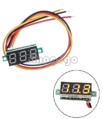 0.28'' 3 Wires LED DC 0-100V Voltmeter Digital Display Voltage Panel Meter Yellow
