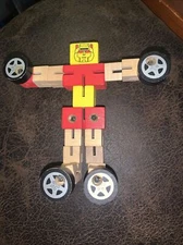 Vintage Hard to Find Maxim Enterprises Wooden Toy Transformer Fidgets Car NICE!