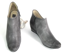 M+F Girbaud - Stiefletten Halbschuhe Keil Haut Leder Grau Dye 37 - Neu Box