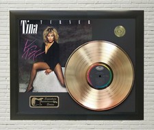 Tina Turner Framed Black wood Reproduction Signature Gold LP Display 2