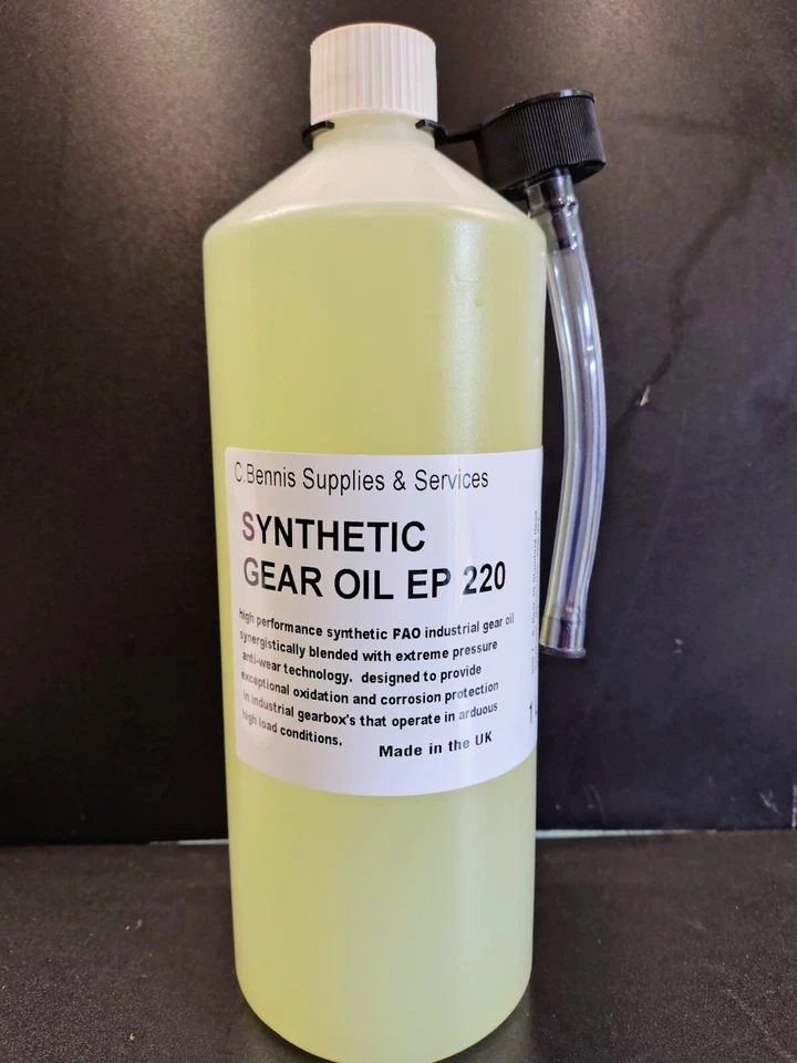 AZTEC OILS 1Ltr fully synthetic EP 220 industrial PAO gear oil suitable for belle 150