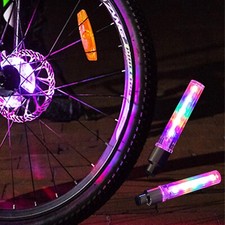2 Pack Bicycle Waterproof LED Bike Rim Lights for Wheel Tire Valve Spoke 7 Model