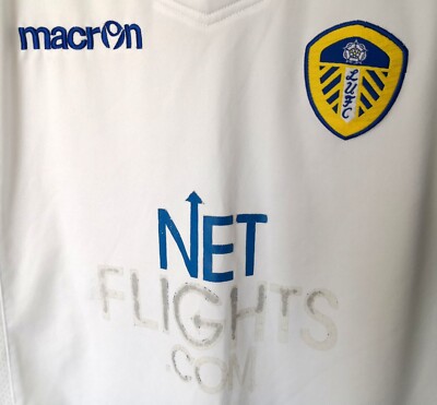 LEEDS UTD MACRON Maillot T-Shirt Haut Jersey Home M EUR 40