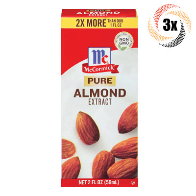 3x Packs McCormick Pure Almond Flavor Extract | 2oz | Non Gmo Gluten Free