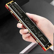 24 Hole Harmonica Tremolo Suzuki Mouth Organ Gaita Jew's Harp With Case