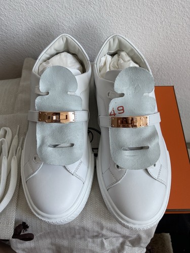 Size 37.5 Brand New Hermes Calfskin Leather Day Sneaker with Receipt | eBay