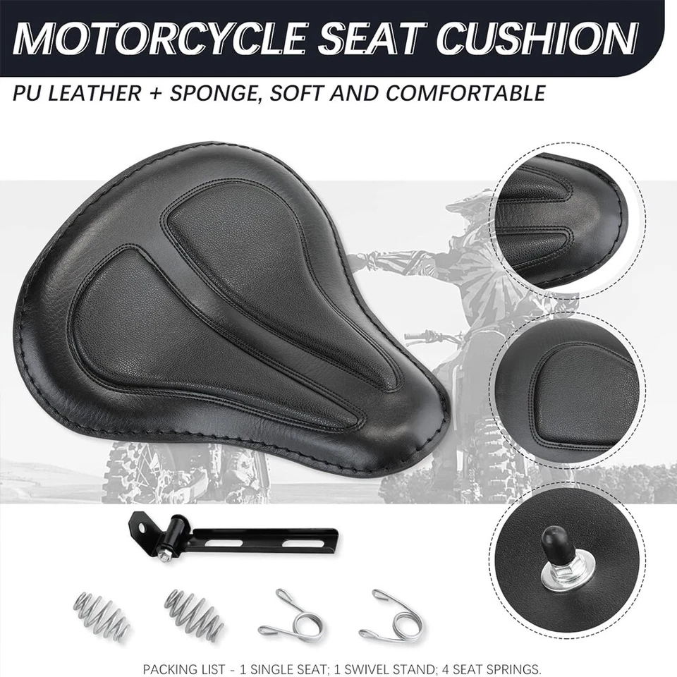 Asiento de transmisión individual de 13" negro con resorte para Yamaha VStar 950 DragStar 650 Foto 4 de 4