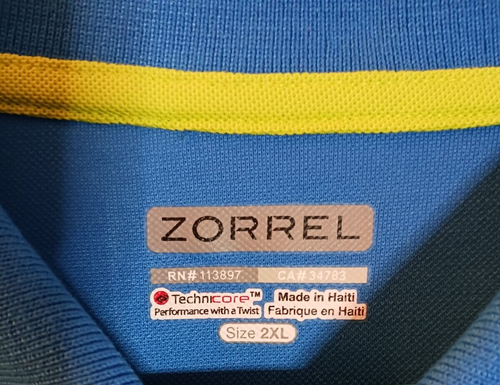 Zorrel Men's Polo Size XXL Technicore Performance Blue Shirt NWT - Picture 3 of 4