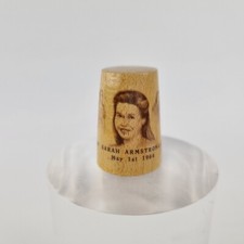 Vintage Wooden Thimble Lady Sarah Armstrong-Jones 
