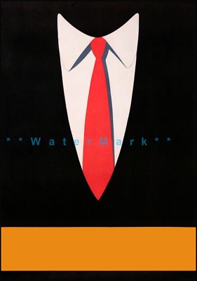 Le Cravate 1930 The Red Tie French  Men's Fashion Vintage Poster Print  Art