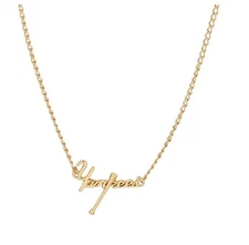 Bijoux Sport by Luv Aj MLB Gold Plated Brass Nameplate Necklace New York Yankees