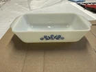 Vintage Anchor Hocking / Fire King Milk Glass Cornflower 1 qt Loaf Pan #441