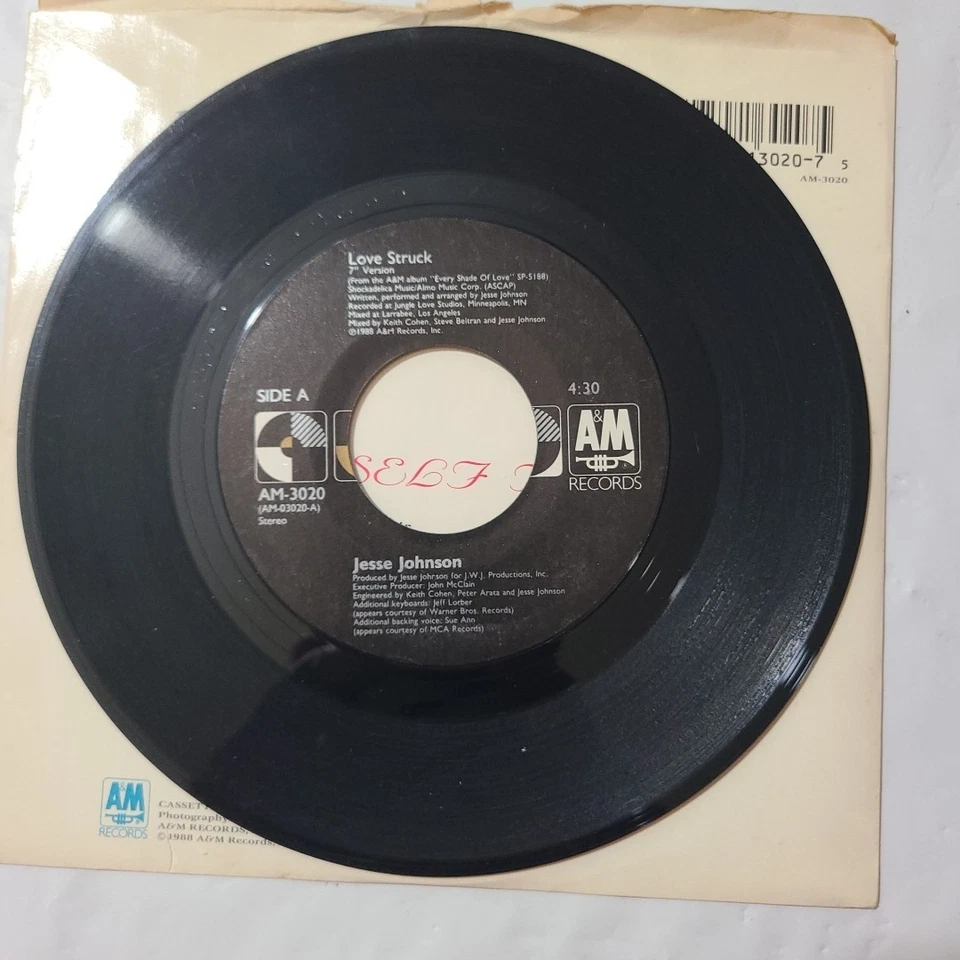 Jesse Johnson ~ Love Struck/ Do Yourself A Favor ~ A&M PS 45 RPM Record - Image 3 of 4